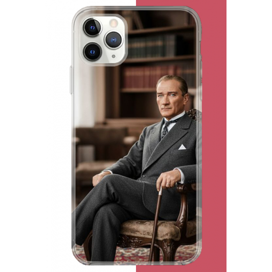 iPhone 11 Pro Max Uyumlu Atatürk6 UV Baskılı Silikon Kılıf