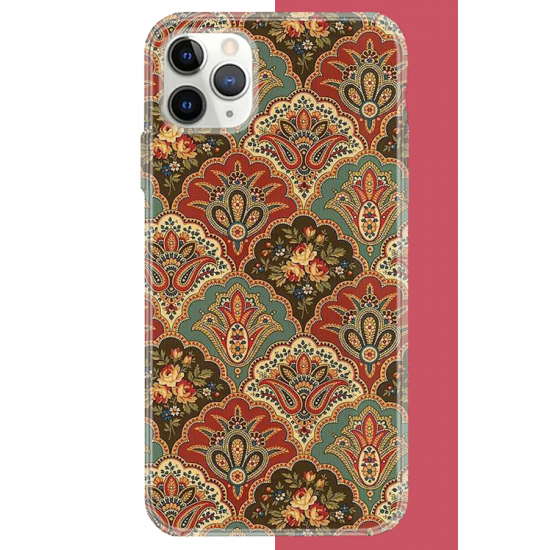 iPhone 11 Pro Max Uyumlu Çini Motif UV Baskılı Silikon Kılıf