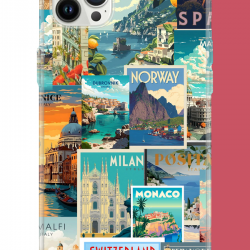 iPhone 12 PRO MAX Uyumlu Kart Postal Kolaj UV Baskılı Silikon Kılıf
