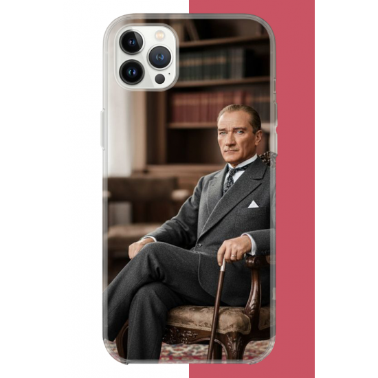 iPhone 12 PRO MAX Uyumlu Atatürk6 UV Baskılı Silikon Kılıf