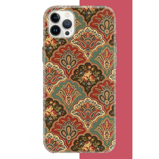 iPhone 12 PRO MAX Uyumlu Çini Motif UV Baskılı Silikon Kılıf