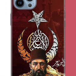 iPhone 13 PRO MAX Uyumlu Abdulhamit UV Baskılı Silikon Kılıf