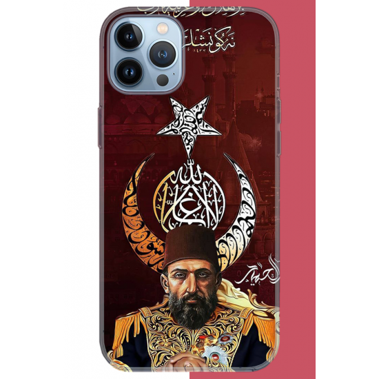 iPhone 13 PRO MAX Uyumlu Abdulhamit UV Baskılı Silikon Kılıf