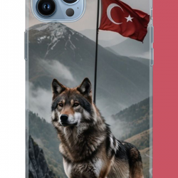 iPhone 13 PRO MAX Uyumlu Ulu Kurt UV Baskılı Silikon Kılıf
