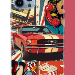 iPhone 13 PRO MAX Uyumlu Retro UV Baskılı Silikon Kılıf