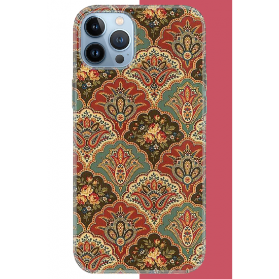iPhone 13 PRO MAX Uyumlu Çini Motif UV Baskılı Silikon Kılıf