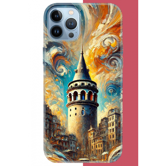 iPhone 13 PRO MAX Uyumlu Galata UV Baskılı Silikon Kılıf