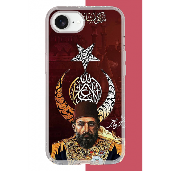 iPhone 16E Uyumlu Abdulhamit UV Baskılı Silikon Kılıf
