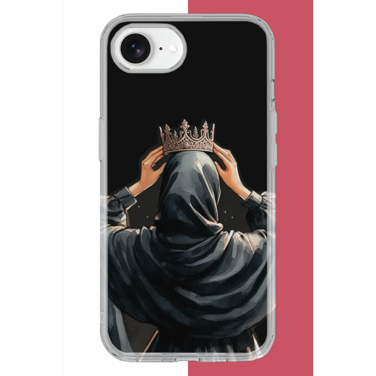 iPhone 16E Uyumlu Taç UV Baskılı Silikon Kılıf