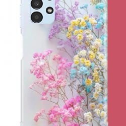 Samsung Galaxy A13 Uyumlu renkli çiçek UV Baskılı Silikon Kılıf