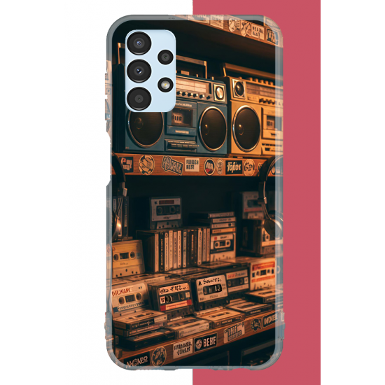 Samsung Galaxy A13 Uyumlu 90'lar kaset UV Baskılı Silikon Kılıf