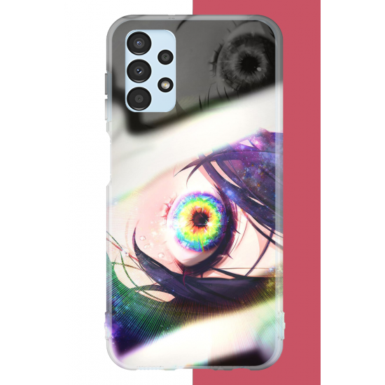Samsung Galaxy A13 Uyumlu anime göz UV Baskılı Silikon Kılıf