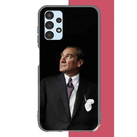 Samsung Galaxy A13 Uyumlu kürsüden bakan atatürk UV Baskılı Silikon Kılıf Samsung Galaxy A13 Uyumlu kürsüden bakan atatürk UV Baskılı Silikon Kılıf