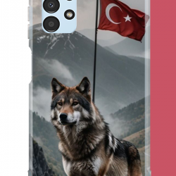 Samsung Galaxy A13 Uyumlu Ulu Kurt UV Baskılı Silikon Kılıf
