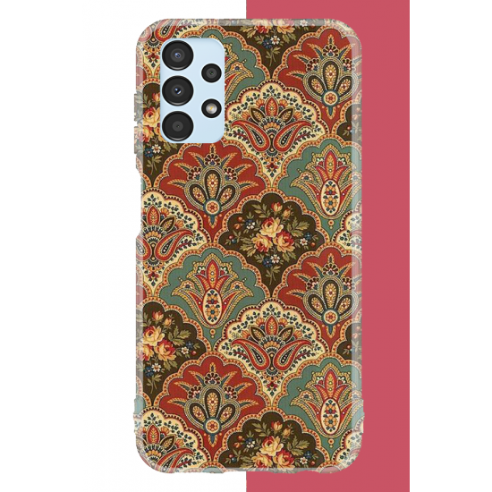 Samsung Galaxy A13 Uyumlu Çini Motif UV Baskılı Silikon Kılıf