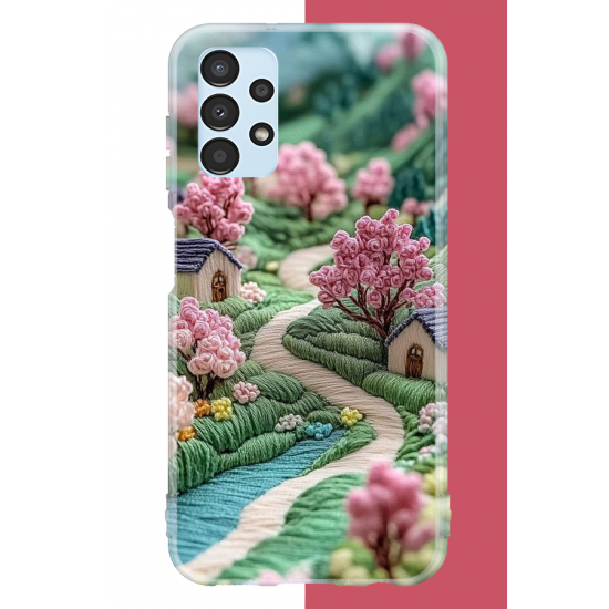 Samsung Galaxy A13 Uyumlu Desenli köy UV Baskılı Silikon Kılıf
