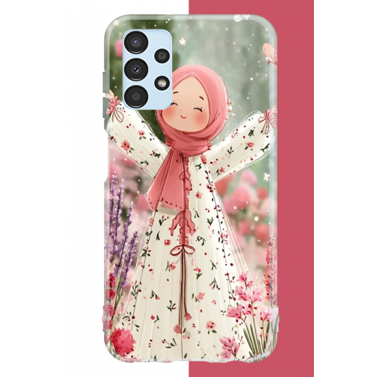 Samsung Galaxy A13 Uyumlu beyaz elbiseli kız UV Baskılı Silikon Kılıf Samsung Galaxy A13 Uyumlu beyaz elbiseli kız UV Baskılı Silikon Kılıf