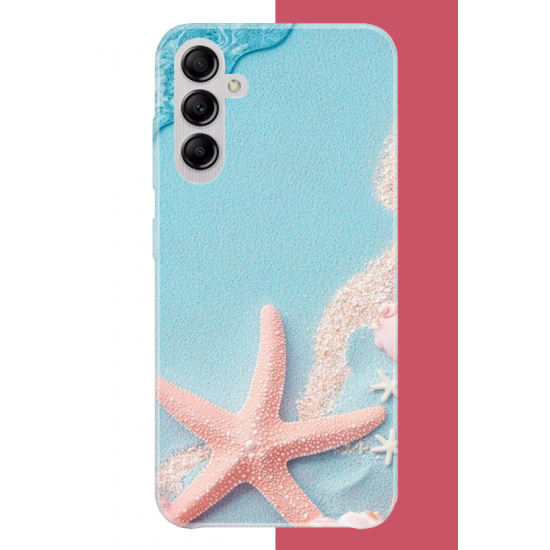 Samsung Galaxy A14 Uyumlu mavi kumsal UV Baskılı Silikon Kılıf