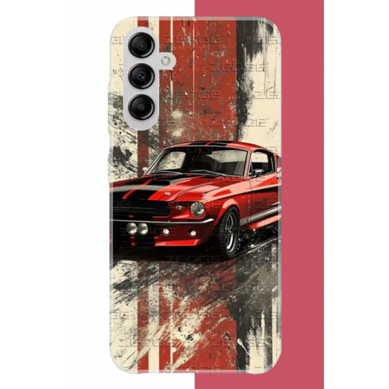 Samsung Galaxy A14 Uyumlu kırmızı mustang.jpeg UV Baskılı Silikon Kılıf