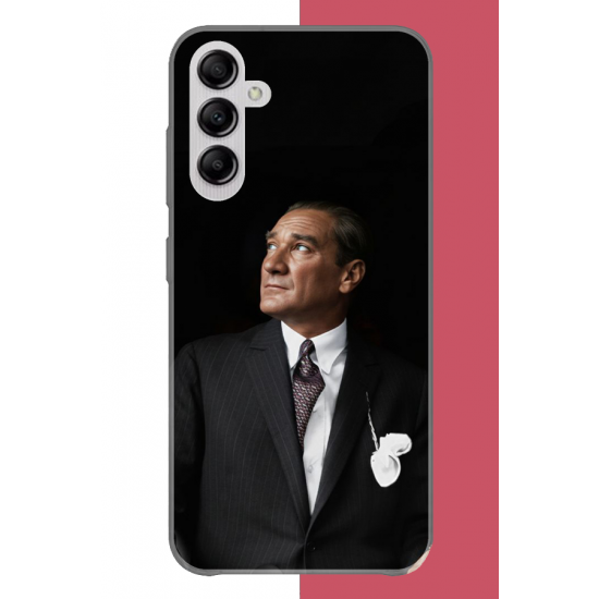 Samsung Galaxy A14 Uyumlu kürsüden bakan atatürk UV Baskılı Silikon Kılıf