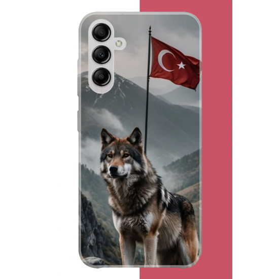 Samsung Galaxy A14 Uyumlu Ulu Kurt UV Baskılı Silikon Kılıf