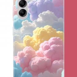 Samsung Galaxy A14 Uyumlu renkli bulut UV Baskılı Silikon Kılıf