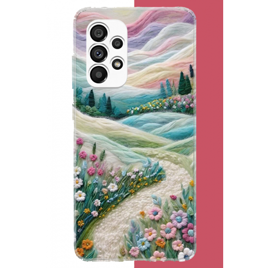 Samsung Galaxy A23 Uyumlu çiçekli plato UV Baskılı Silikon Kılıf