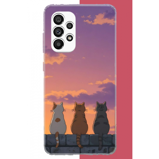 Samsung Galaxy A23 Uyumlu duvardaki kediler UV Baskılı Silikon Kılıf Samsung Galaxy A23 Uyumlu duvardaki kediler UV Baskılı Silikon Kılıf