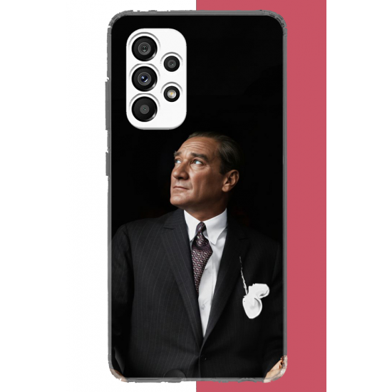 Samsung Galaxy A23 Uyumlu kürsüden bakan atatürk UV Baskılı Silikon Kılıf