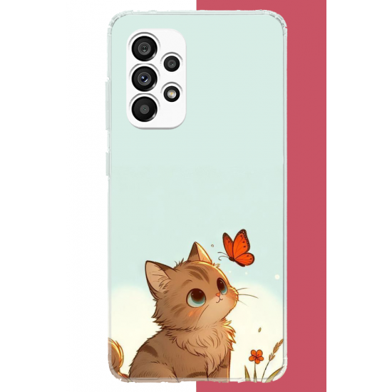 Samsung Galaxy A23 Uyumlu minik kedi UV Baskılı Silikon Kılıf