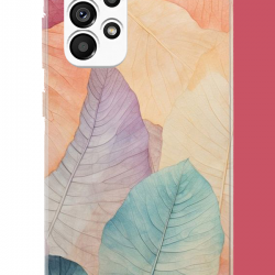 Samsung Galaxy A23 Uyumlu renkli yaprak UV Baskılı Silikon Kılıf