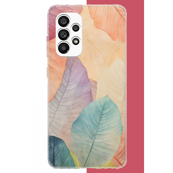 Samsung Galaxy A23 Uyumlu renkli yaprak UV Baskılı Silikon Kılıf