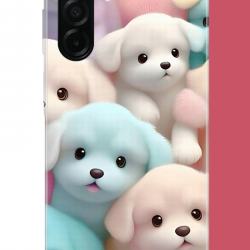 Samsung Galaxy A26 Uyumlu sevimli renkli köpek UV Baskılı Silikon Kılıf
