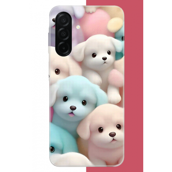 Samsung Galaxy A26 Uyumlu sevimli renkli köpek UV Baskılı Silikon Kılıf