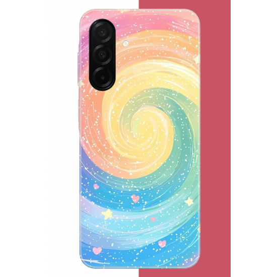 Samsung Galaxy A26 Uyumlu gökkuşağı girdap UV Baskılı Silikon Kılıf