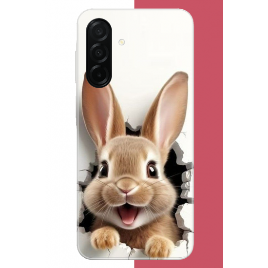 Samsung Galaxy A26 Uyumlu mutlu tavşan UV Baskılı Silikon Kılıf