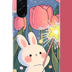Samsung Galaxy A26 Uyumlu peluş tavşan UV Baskılı Silikon Kılıf