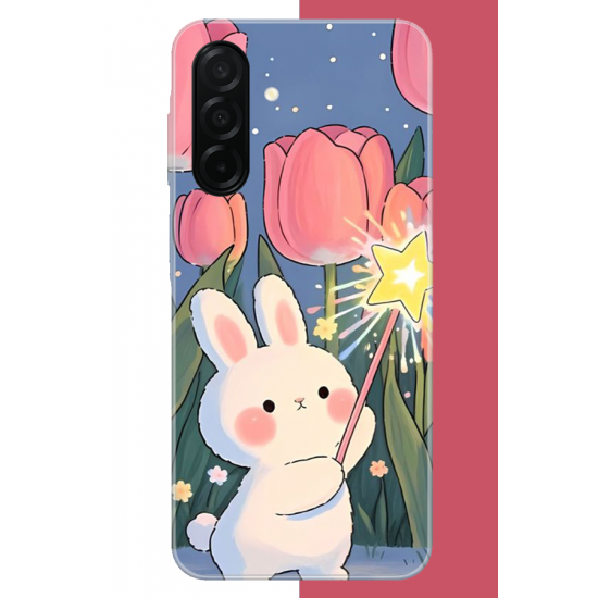 Samsung Galaxy A26 Uyumlu peluş tavşan UV Baskılı Silikon Kılıf