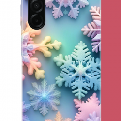 Samsung Galaxy A26 Uyumlu renkli kar taneleri UV Baskılı Silikon Kılıf