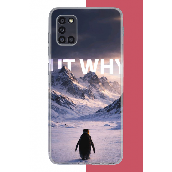 Samsung Galaxy A31 Uyumlu Nihilist Penguen UV Baskılı Silikon Kılıf