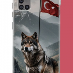 Samsung Galaxy A31 Uyumlu Ulu Kurt UV Baskılı Silikon Kılıf