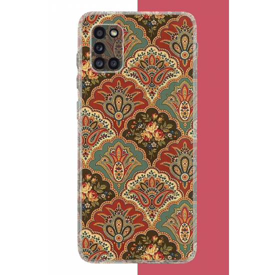 Samsung Galaxy A31 Uyumlu Çini Motif UV Baskılı Silikon Kılıf