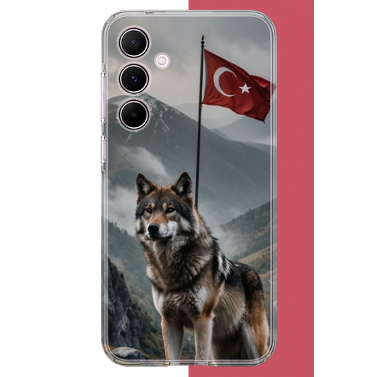 Samsung Galaxy A55 Uyumlu Ulu Kurt UV Baskılı Silikon Kılıf