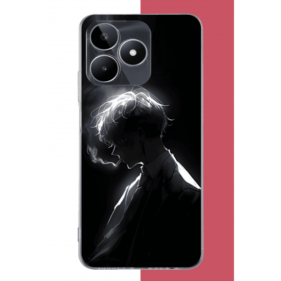 Realme C53 Uyumlu karanlıktaki anime karakteri UV Baskılı Silikon Kılıf