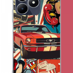 Realme C53 Uyumlu Retro UV Baskılı Silikon Kılıf