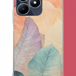 Realme C53 Uyumlu renkli yaprak UV Baskılı Silikon Kılıf
