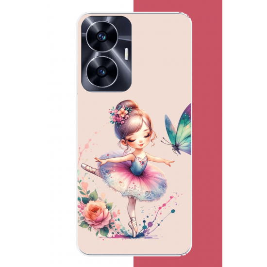 Realme C55 Uyumlu minik balerin1 UV Baskılı Silikon Kılıf