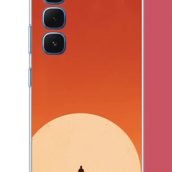 Infinix Hot 60-60i Uyumlu retro güneş batımı UV Baskılı Silikon Kılıf