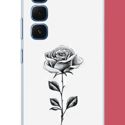 Infinix Hot 60-60i Uyumlu siyah gül UV Baskılı Silikon Kılıf