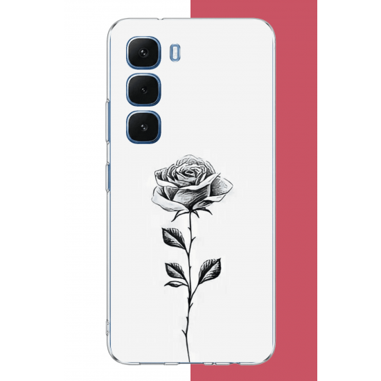 Infinix Hot 60-60i Uyumlu siyah gül UV Baskılı Silikon Kılıf Infinix Hot 60-60i Uyumlu siyah gül UV Baskılı Silikon Kılıf